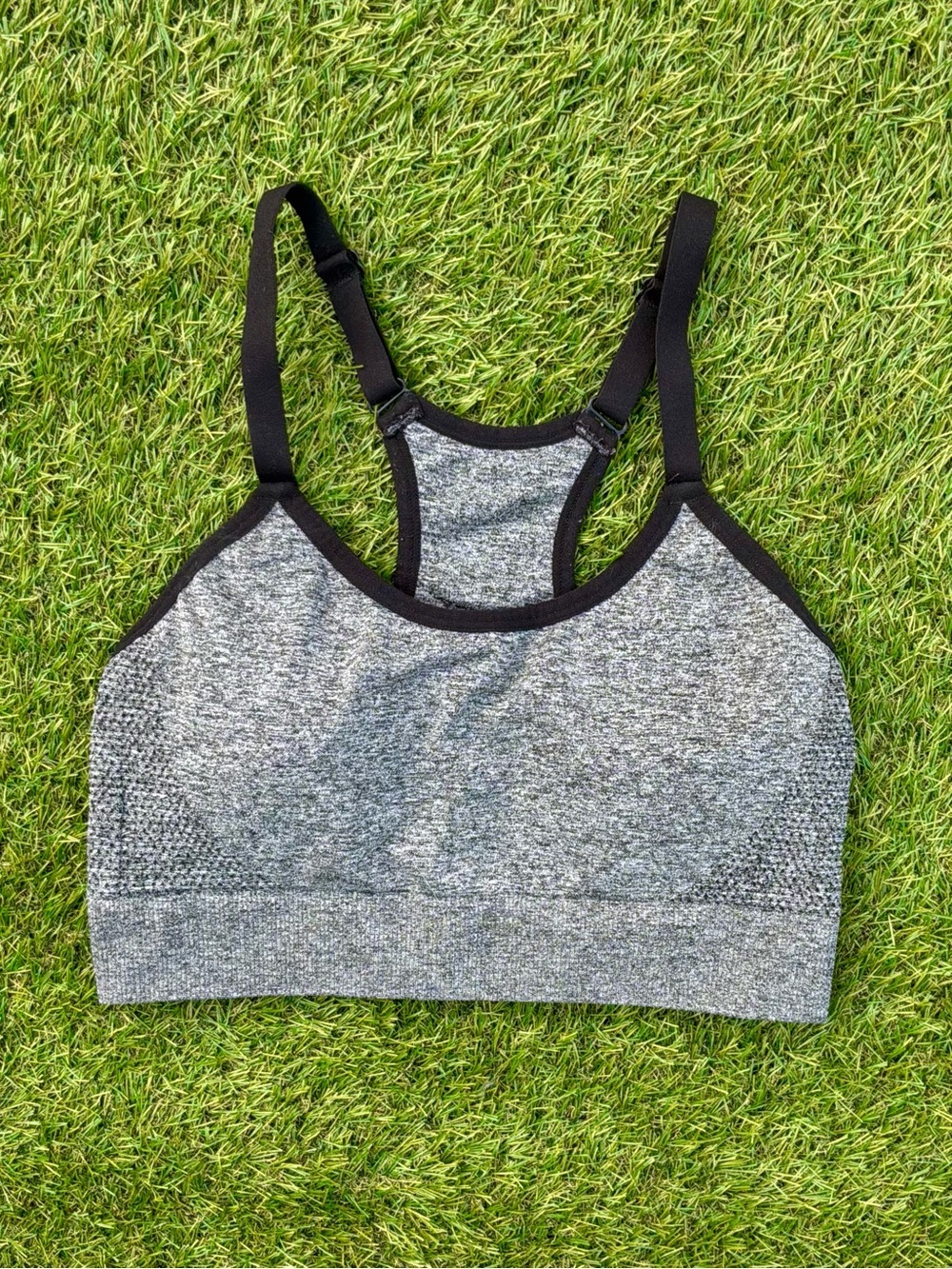 Seamless Heather Grey Racerback Sports Bra Small